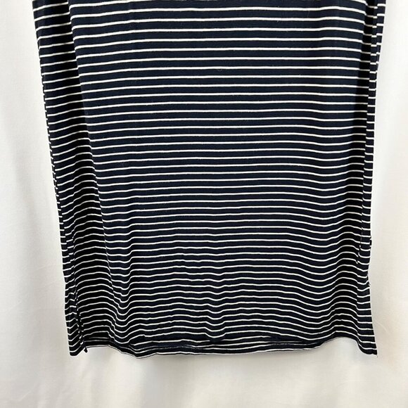 H&M Womens Short Sleeve Round Neck Navy/White Striped Shift Dress S - Picture 5 of 8